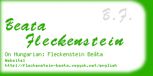 beata fleckenstein business card